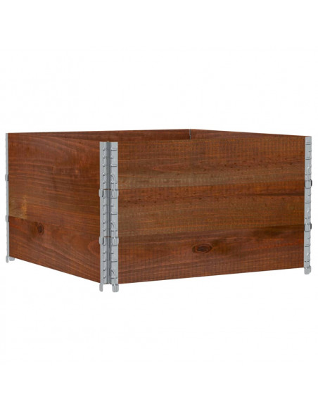 Paretali per Pallet 3pz Marroni 100x100cm Legno Massello Pino