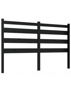 Testiera per Letto Nera 206x4x100 cm in Legno Massello di Pino 2