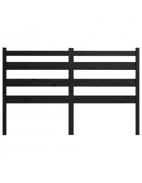 Testiera per Letto Nera 206x4x100 cm in Legno Massello di Pino