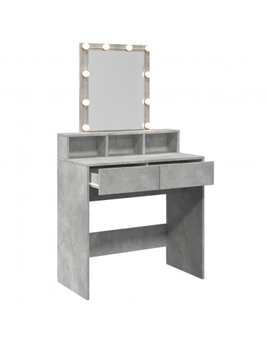 Toeletta con LED Grigio Cemento 80x41x144,5 cm