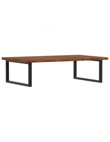 Ripiano a Parete per Lavabo in Acciaio e Massello di Rovere