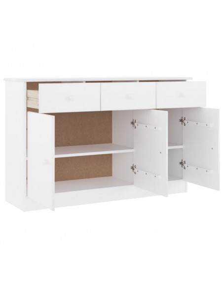 Credenza ALTA Bianca 112x35x73 cm in Legno Massello di Pino