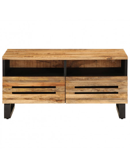 Tavolino da Salotto 80x55x40 cm Legno Massello di Mango Grezzo