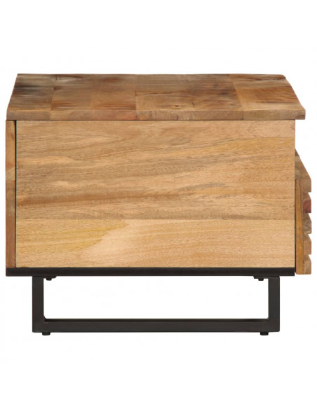Tavolino da Salotto 80x55x40 cm Legno Massello di Mango Grezzo