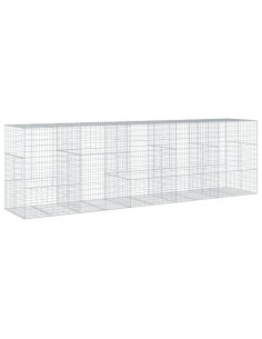 Cesto Gabbione con Copertura 500x100x150 cm in Ferro Zincato 2