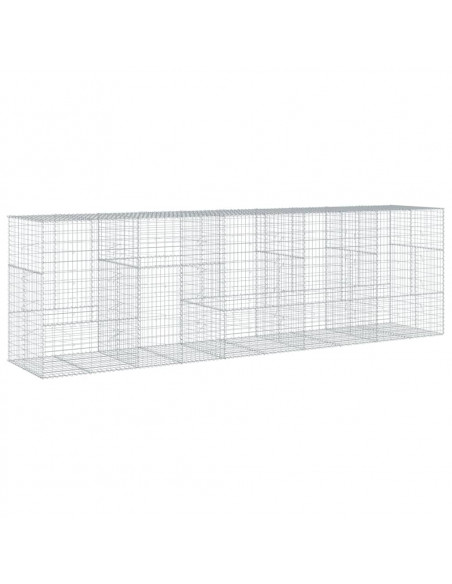 Cesto Gabbione con Copertura 500x100x150 cm in Ferro Zincato