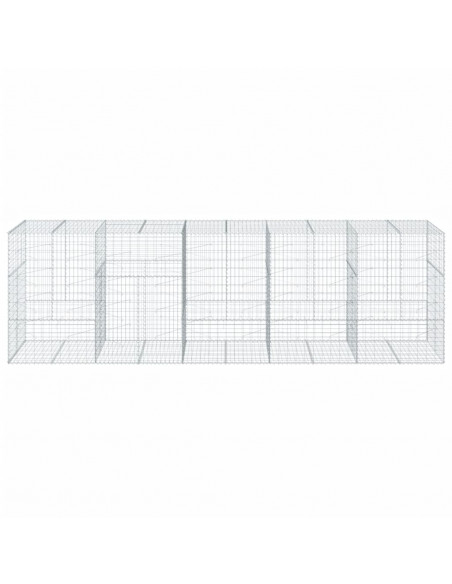 Cesto Gabbione con Copertura 500x100x150 cm in Ferro Zincato