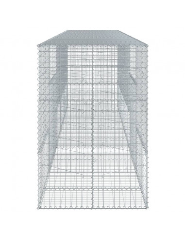 Cesto Gabbione con Copertura 500x100x150 cm in Ferro Zincato