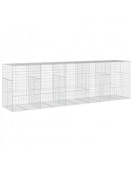 Cesto Gabbione con Copertura 500x100x150 cm in Ferro Zincato