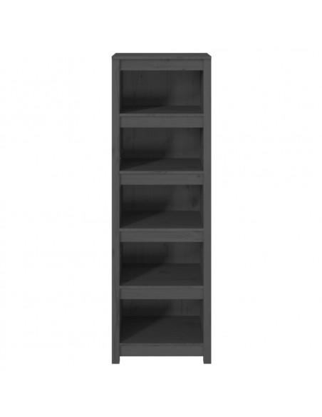 Libreria Grigia 50x35x154 cm in Legno Massello di Pino