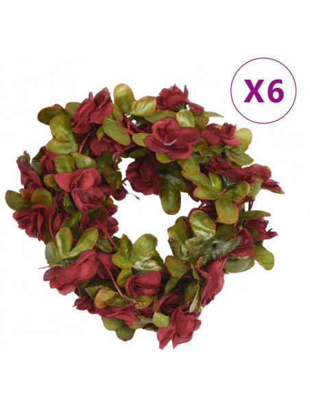 Ghirlande Fiori Artificiali 6 pz Rosso Vino 250cm