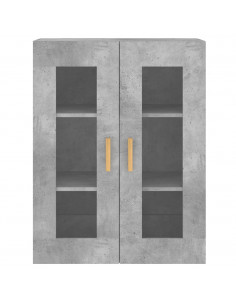 Armadietti a Parete 2 pz Grigio Cemento in Legno Multistrato 2