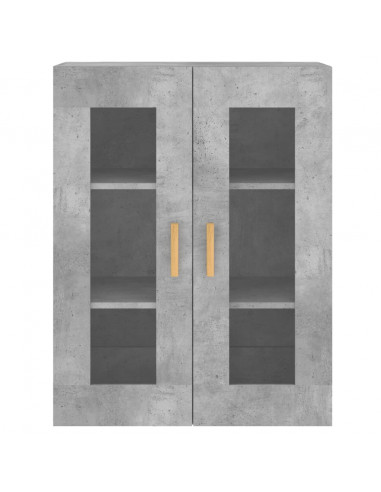 Armadietti a Parete 2 pz Grigio Cemento in Legno Multistrato