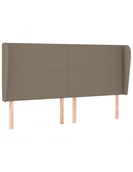 Testiera ad Orecchio Tortora 203x23x118/128 cm in Tessuto