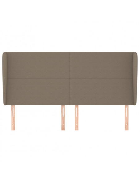 Testiera ad Orecchio Tortora 203x23x118/128 cm in Tessuto