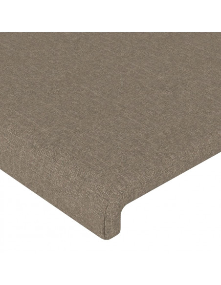 Testiera ad Orecchio Tortora 203x23x118/128 cm in Tessuto