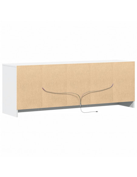 Mobile Porta TV con LED Bianco 139,5x34x50 cm in Truciolato