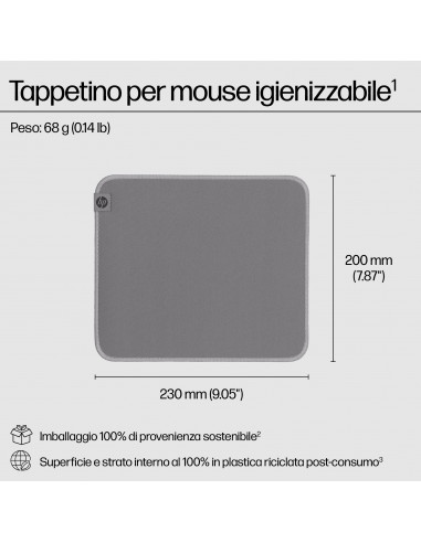 HP Tappetino per mouse igienizzabile 100