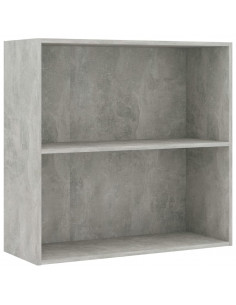 Libreria 2 Ripiani Grigio Cemento 80x30x76,5 Legno Multistrato 2