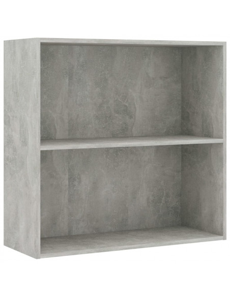 Libreria 2 Ripiani Grigio Cemento 80x30x76,5 Legno Multistrato