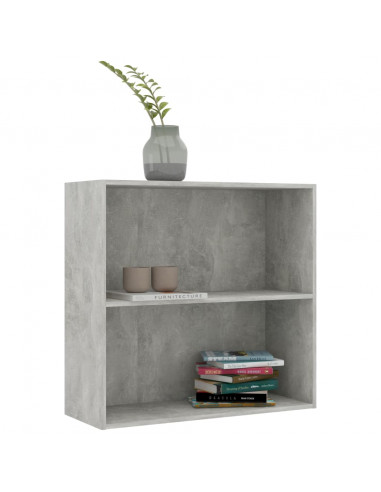Libreria 2 Ripiani Grigio Cemento 80x30x76,5 Legno Multistrato
