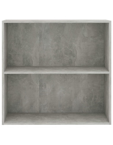 Libreria 2 Ripiani Grigio Cemento 80x30x76,5 Legno Multistrato