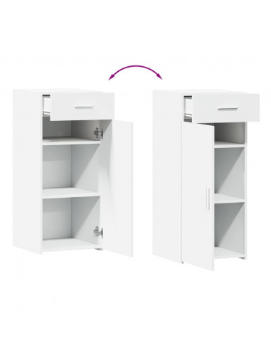 Credenza Bianca 40x42,5x93 cm in Legno Multistrato