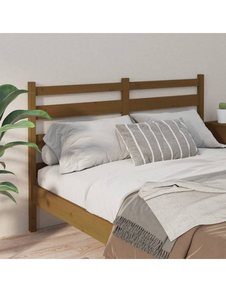 Testiera per Letto Miele 186x4x100 cm in Legno Massello di Pino