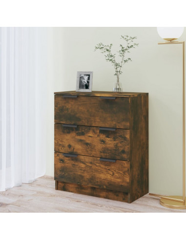 Credenza Rovere Fumo 60x30x70 cm in Legno Multistrato