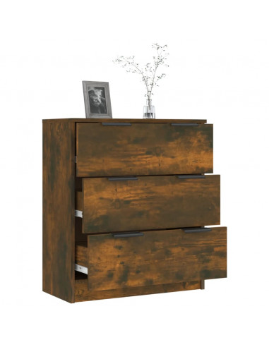 Credenza Rovere Fumo 60x30x70 cm in Legno Multistrato