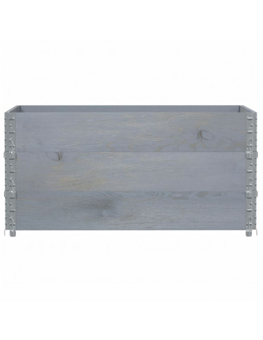 Paretali per Pallet 3pz Grigi 120x80cm Legno Massello di Pino