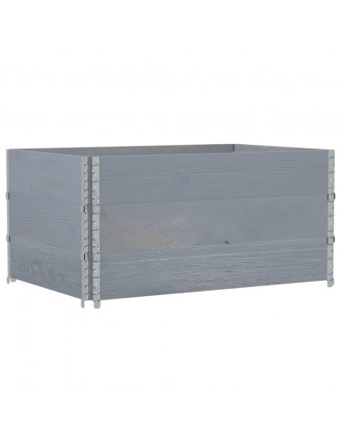 Paretali per Pallet 3pz Grigi 120x80cm Legno Massello di Pino