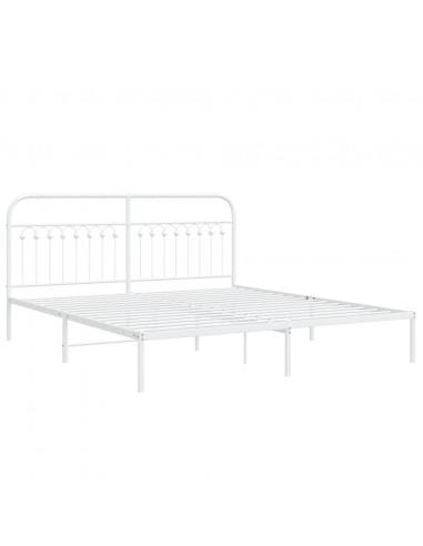 Giroletto con Testiera Metallo Bianco 183x213 cm