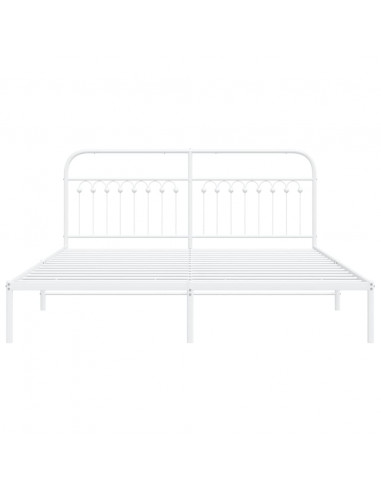 Giroletto con Testiera Metallo Bianco 183x213 cm