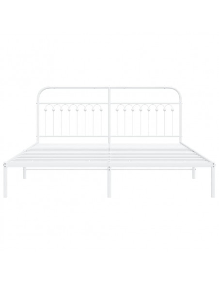 Giroletto con Testiera Metallo Bianco 183x213 cm