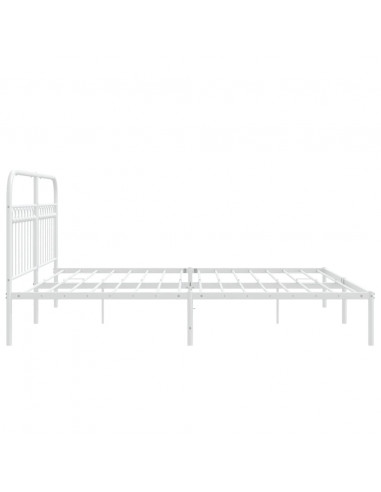 Giroletto con Testiera Metallo Bianco 183x213 cm