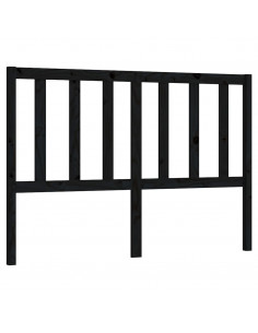 Testiera per Letto Nera 126x4x100 cm in Legno Massello di Pino 2