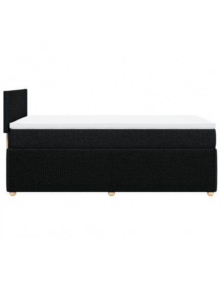 Giroletto a Molle con Materasso Nero 90x190 cm in Tessuto
