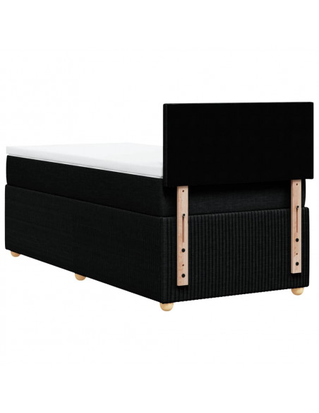Giroletto a Molle con Materasso Nero 90x190 cm in Tessuto