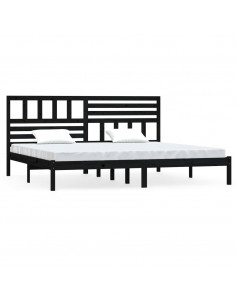 Giroletto Nero in Legno Massello di Pino 200x200 cm 2