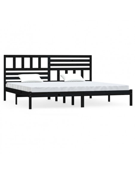 Giroletto Nero in Legno Massello di Pino 200x200 cm