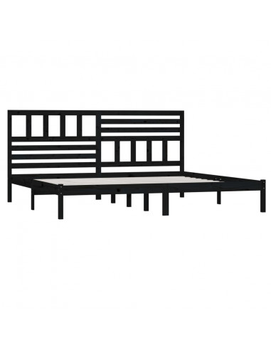 Giroletto Nero in Legno Massello di Pino 200x200 cm