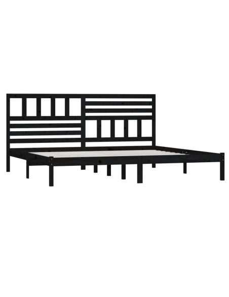 Giroletto Nero in Legno Massello di Pino 200x200 cm
