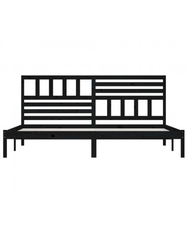 Giroletto Nero in Legno Massello di Pino 200x200 cm