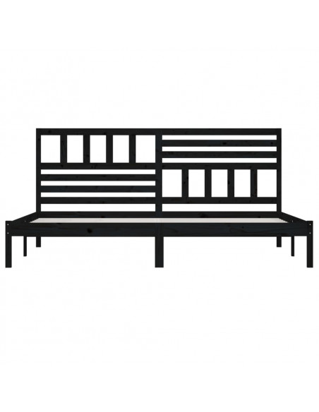 Giroletto Nero in Legno Massello di Pino 200x200 cm