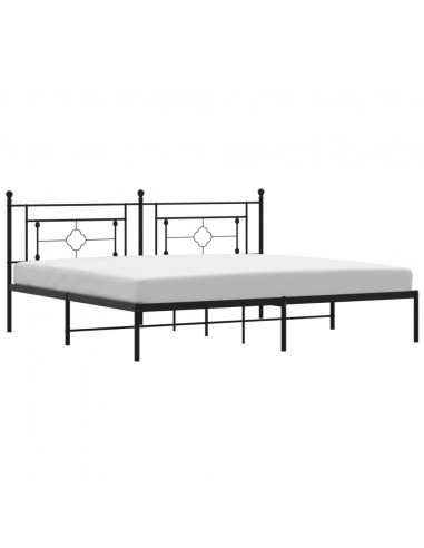 Giroletto con Testiera in Metallo Nero 193x203 cm