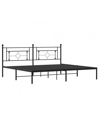 Giroletto con Testiera in Metallo Nero 193x203 cm