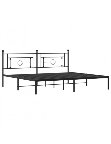 Giroletto con Testiera in Metallo Nero 193x203 cm