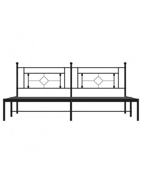 Giroletto con Testiera in Metallo Nero 193x203 cm