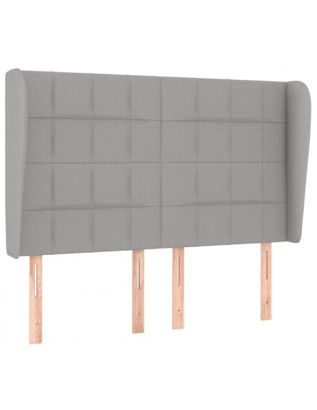 Testiera ad Orecchio Grigio Chiaro 147x23x118/128 cm in Tessuto